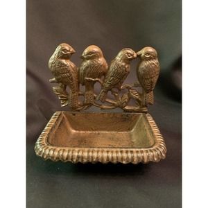 Rusty looking Cast Iron Wall Mount Bird Feeder Birdbath Soap Dish Patio D…